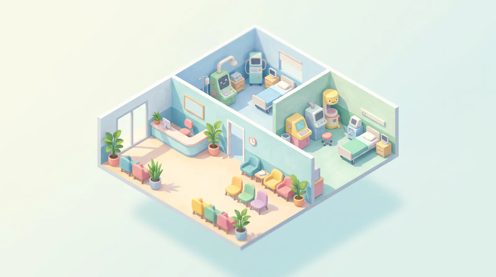 Mood illustration for Two Point Hospital